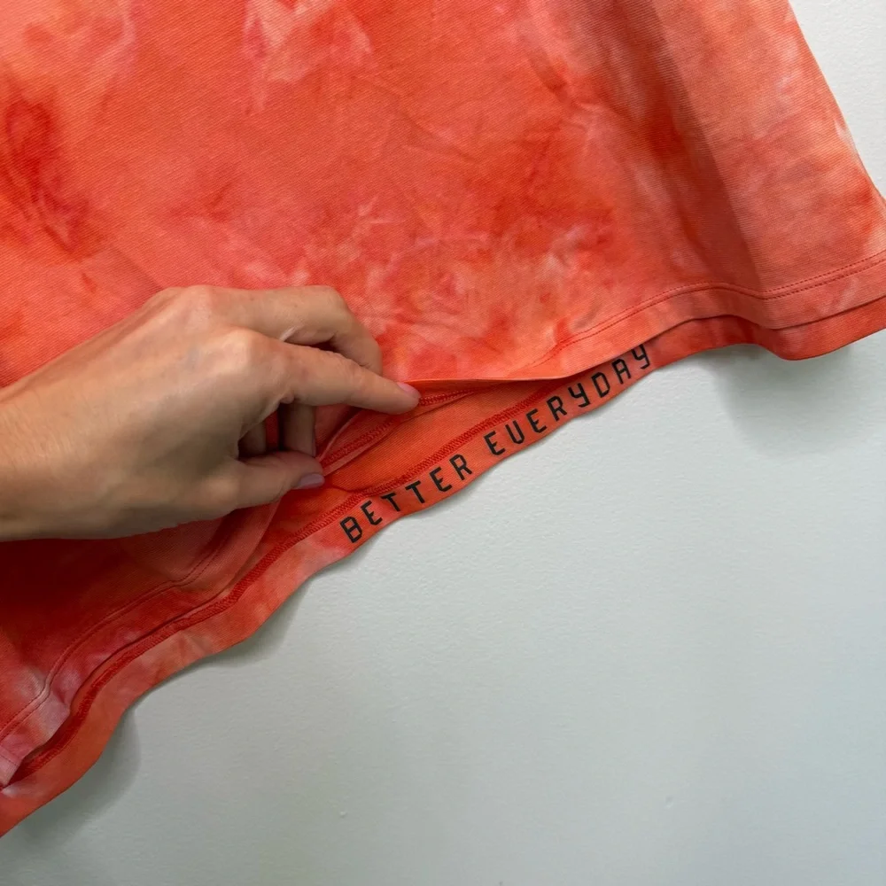 J2 Lululemon‎ Men's Large Orange Always Agile Tank Spray Dye